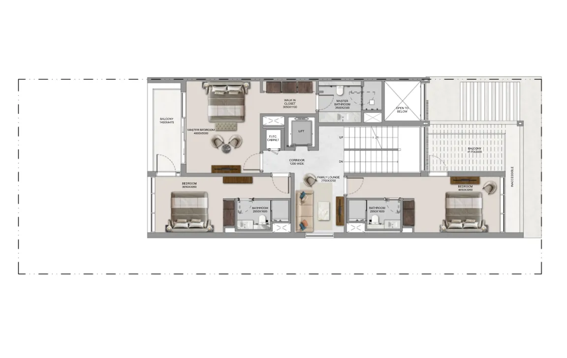 4 Bedroom Villa Type E Ground Floor plan