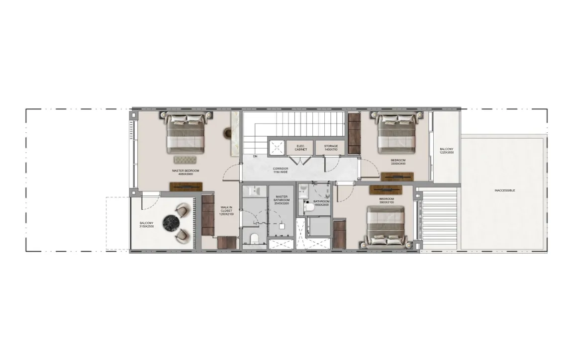 3 Bedroom Villa Type D First Floor plan